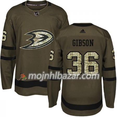 Dresovi Anaheim Ducks John Gibson 36 Adidas 2017-2018 Camo Zelena Authentic - Muške Dresovi Anaheim Ducks John Gibson 36 Adidas 2017-2018 Camo Zelena Authentic - Muške